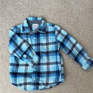 Gymboree Flannel Plaid Button Up Shirt Blue 3T